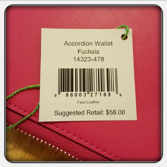 NWT Vera Bradley Fuchsia Accordion Wallet - Picture 4 of 5